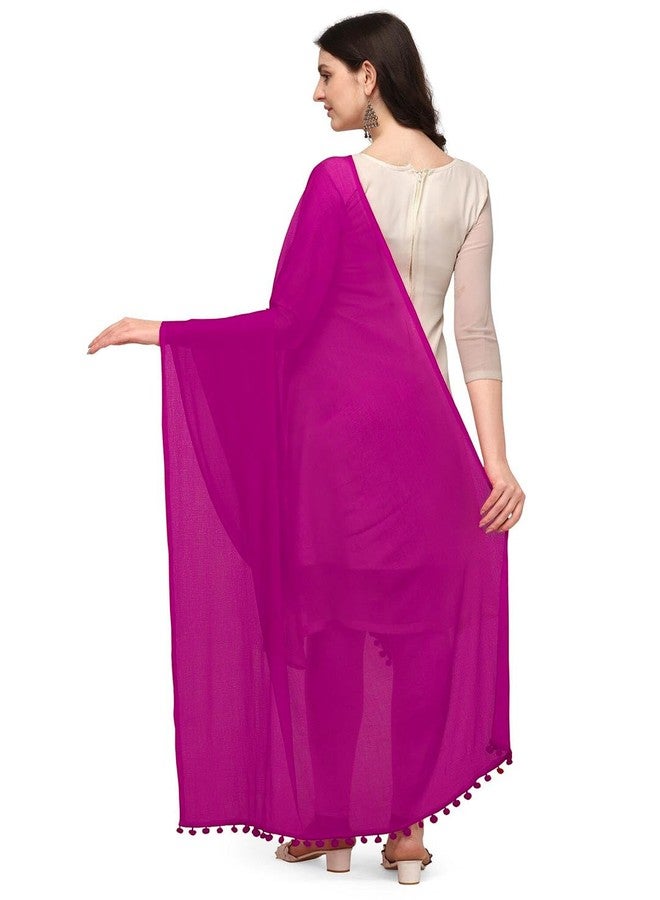 Chandrakala Chiffon Dupatta for Women, Shawl Scarf Wrap Chunni,Magenta (D274MAG) - Image 3